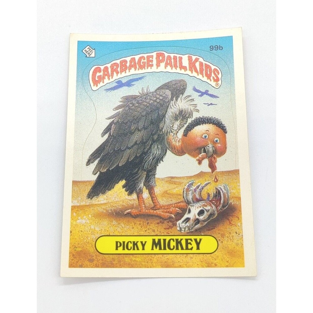 1986 Garbage Pail Kids Picky Mickey 99b 3rd Series GPK Card Sticker Vintage 99 B